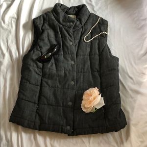 Super cool converse denim puffer vest